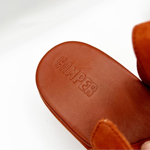 Camper Misia Suede Leather Strappy Plaform Sandal Burnt Orange Size 41/ 11 - Picture 4 of 10